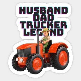 Husband dad trucker legend Sticker